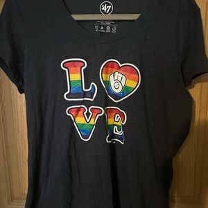 Milwaukee Brewers Pride LOVE Graphic T-Shirt
